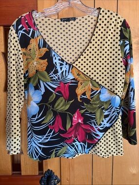 Jessica Max Floral & Polka Dot Top